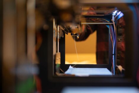 3D printers sit in the new Dyer Maker Space