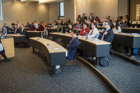 Students on day one listen raptly
