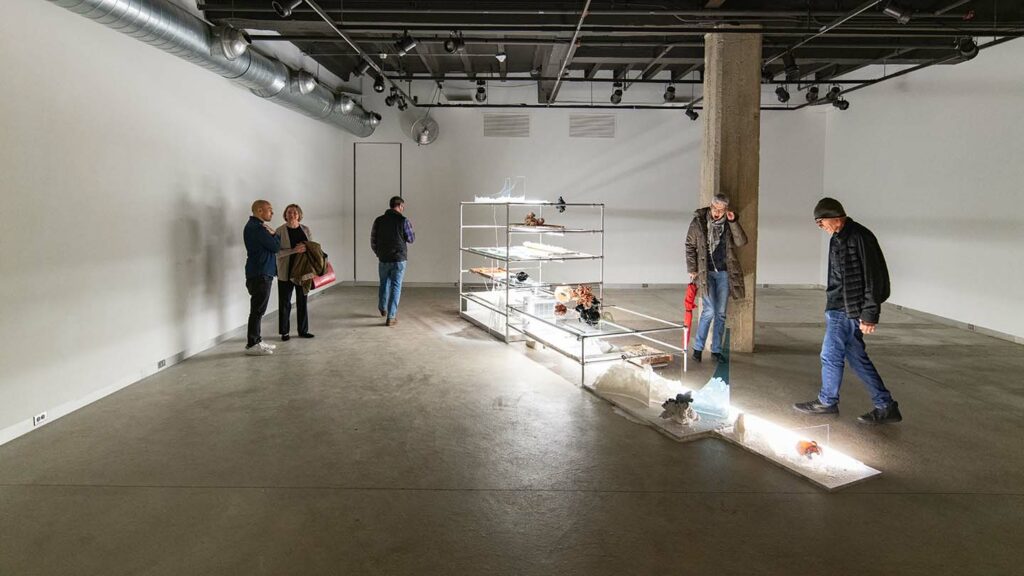 Wide view of William Lamson's work Badwater in the gallery