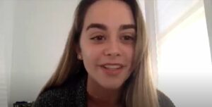 Erica Hasko '20 tells her story during the Senior Voices virtual event.