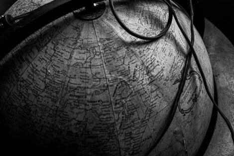 A globe in Oechsle Center for Global Education