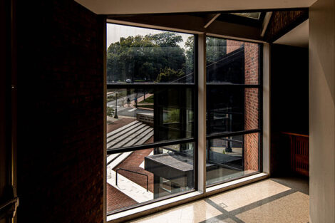 A window in the Williams Center for the Arts