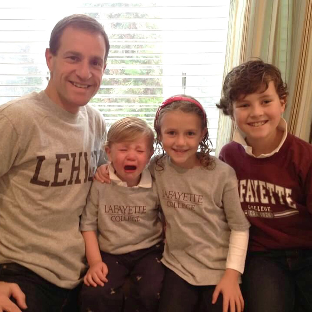 Lisa Pisano's family dressed in Lafayette gear