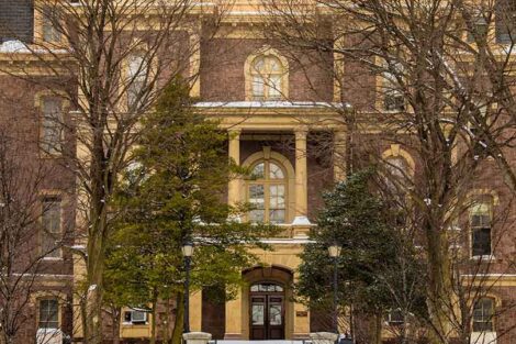 Pardee Hall after a snowfall