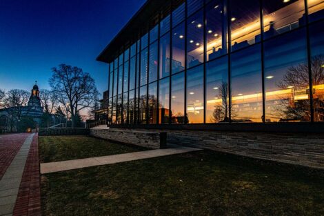 Skillman library at dawn