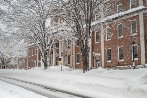 Markle Hall covered in a blanket of snow