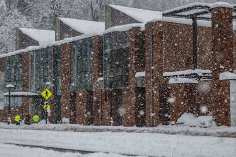 William Visual Arts Building in the snow