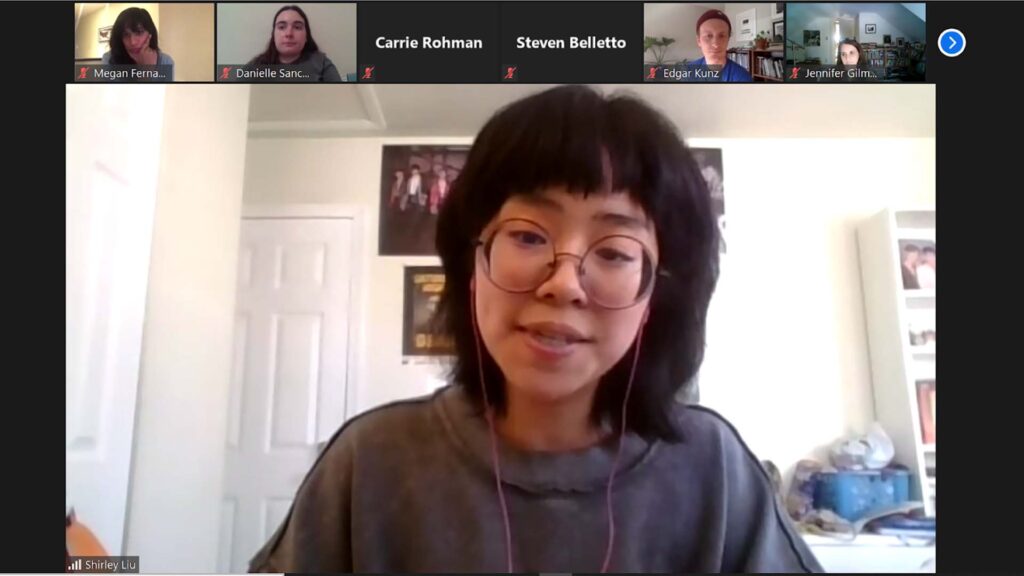 Screenshot of Shirley Liu ’23 who won Jean Corrie Prize