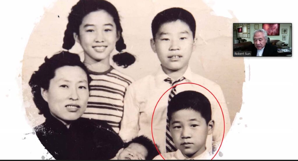 Family picture of Robert Sun and his mother and siblings