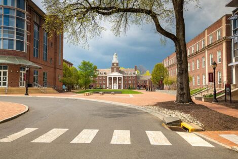 Crosswalk in front of Hugel Science Center and South College