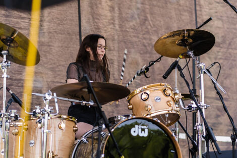 drum player on stage on the Quad