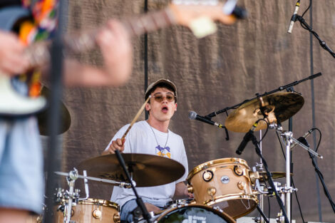 drum player on stage on the Quad