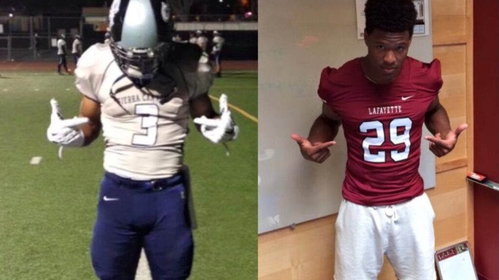 Kaizer Butler in high school and college football uniforms