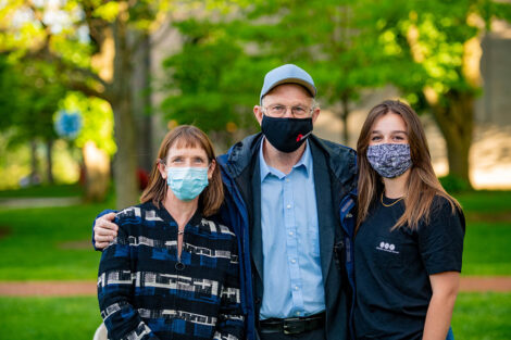 President Alison Byerly, Jerry Greenfield, and a student