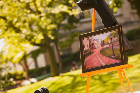 Painting presented to Patricia Donahue and Michael Garst