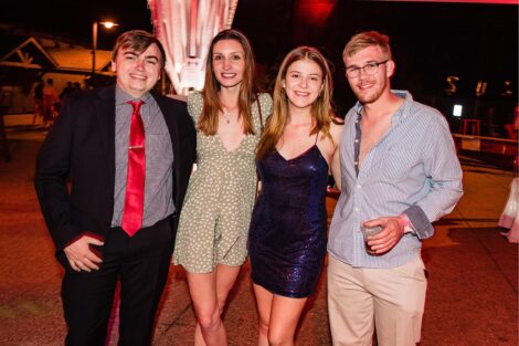 Seniors smile at Last Night celebration.
