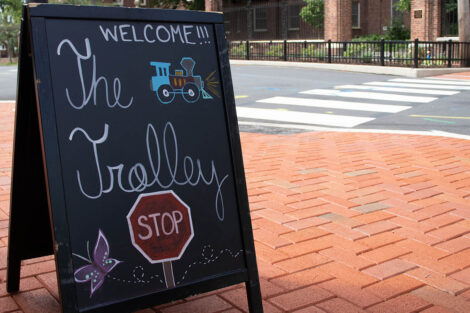 Trolley Stop outdoor sign