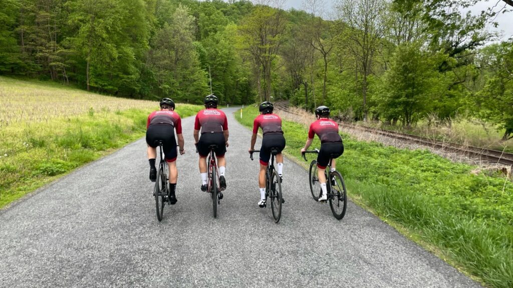 Members of Lafayette's student cycling team are participating in the first-ever Easton Twilight Criterium Bike Race