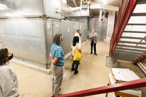 Bruce Ferretti speaks to families inside of Kirby Sports Center.