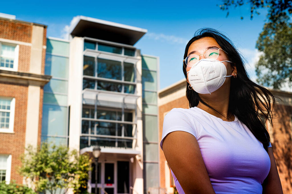 Youmin Park in front of Rockwell Integrated Sciences Center