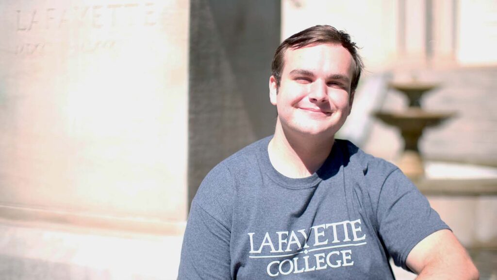 Chris Taverner sits outside Colton Chapel