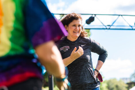 President Nicole Hurd smiles