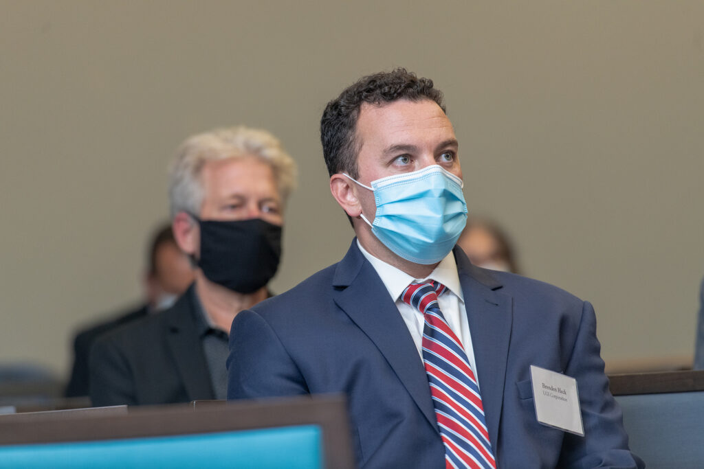 Brenden Heck, vice president, environmental, social, and governance, UGI Corp, at the State Senate EBJ Caucus Hearing