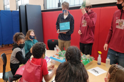 Leena Shevade's Civil Environmental Engineering students teach a water quality class as part of Connected Classrooms at Paxinosa Elementary School, Nov. 2021