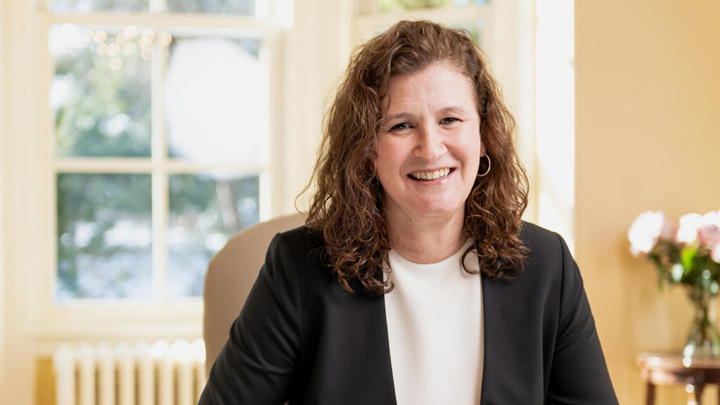 President Nicole Farmer Hurd smiles