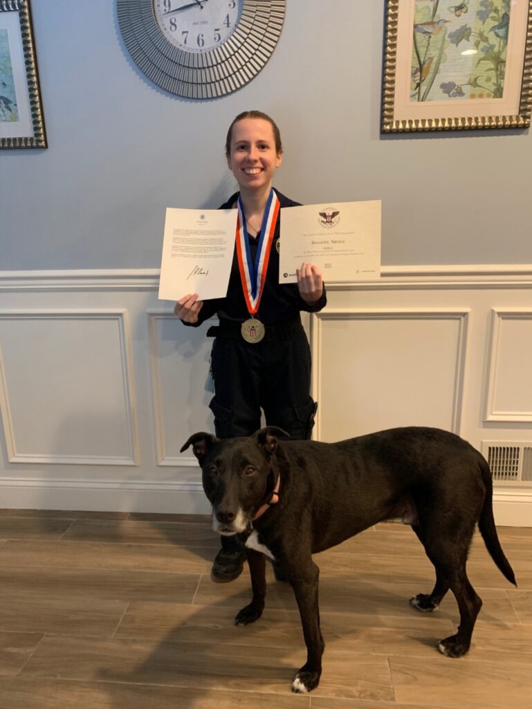 Nicole Segalini '21 poses with her President's Volunteer Service Award