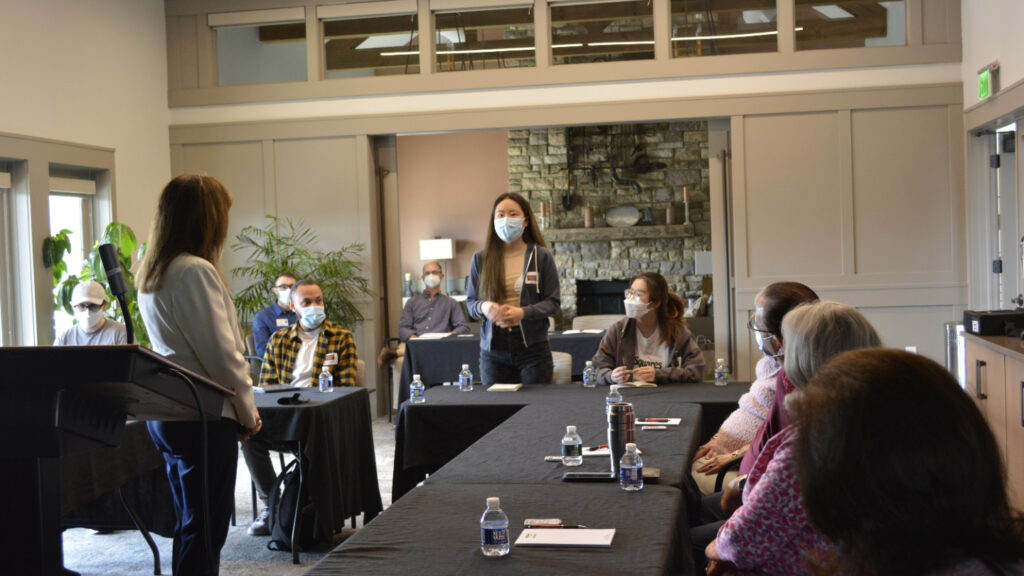Lafayette students presenting at focus group session