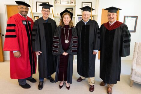 Members of the platform party with President Hurd in her office