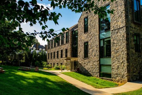 Oechsle Center for Global Education is illuminated by the sun