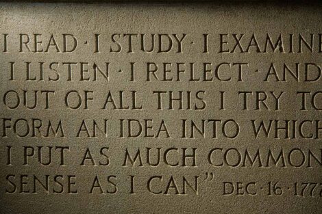engraving at the statue of the Marquis de Lafayette reads: 