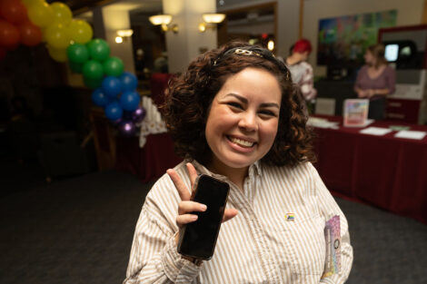 Karina Fuentes is pictured during the National Coming Out Day Celebration and Resource Fair.