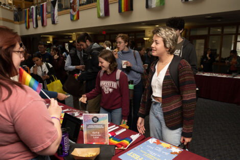 Students learned about resources on and off campus during the National Coming Out Day Celebration and Resource Fair.