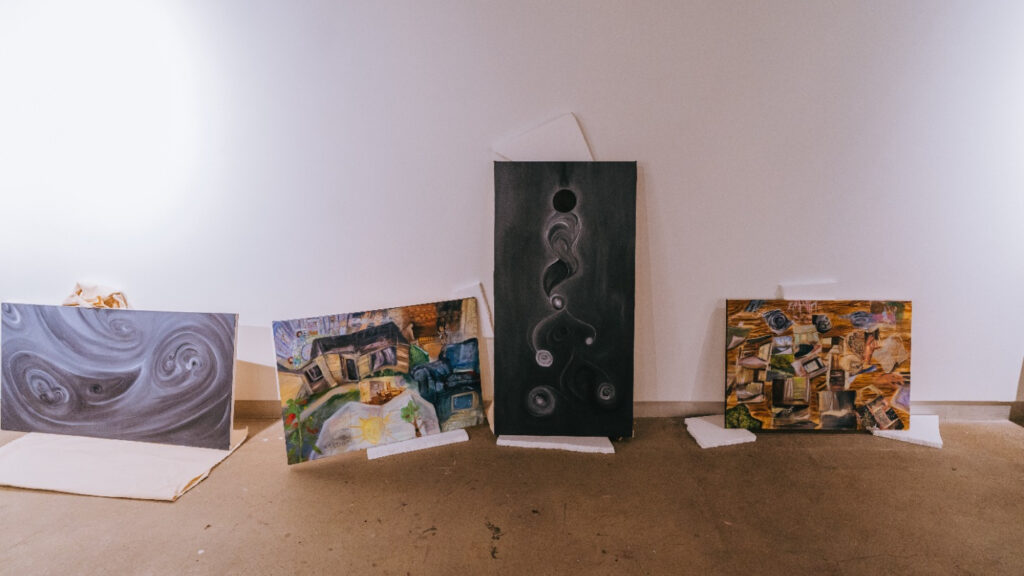 Prof. Sun You's Capstone students prepare to install their art exhibit 
